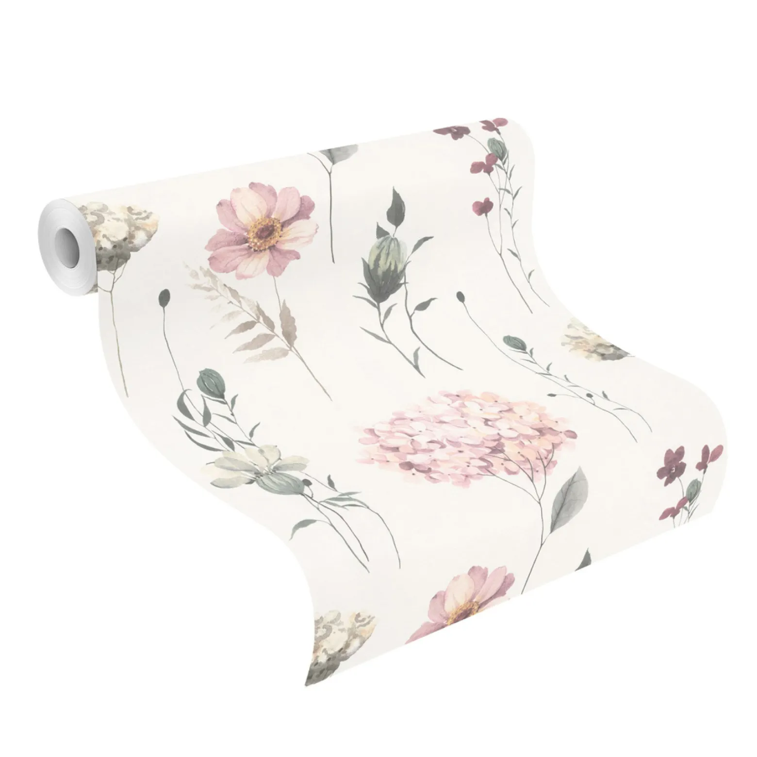 Rasch Vliestapete Floral Blumen Weiß Rosa Grün 300642