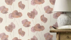 Rasch Vliestapete Floral Seerose alt-rosa weiß 458237