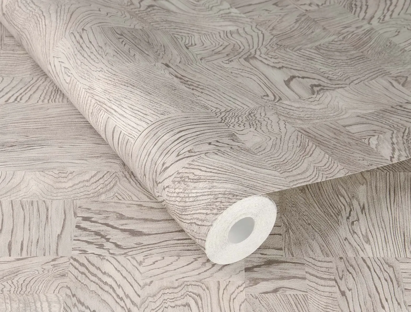 Rasch Vliestapete Holzoptik Mosaik Hellgrau 751642