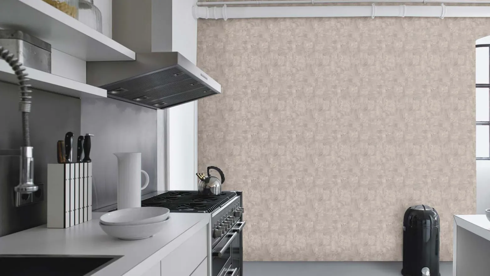 Rasch Vliestapete Holzoptik Mosaik Hellgrau 751642