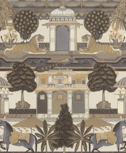 Rasch Vliestapete Orientalisch Tiere Beige Grau 746228