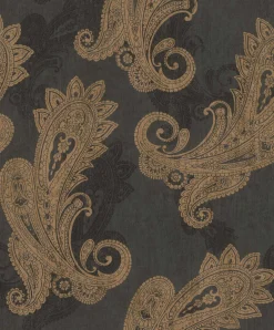 Rasch Vliestapete Ornamente Schwarz Gold Metallic 746464