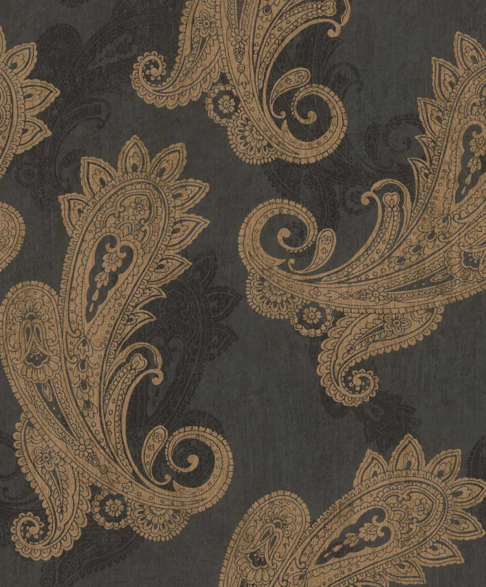 Rasch Vliestapete Ornamente Schwarz Gold Metallic 746464