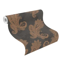 Rasch Vliestapete Ornamente Schwarz Gold Metallic 746464