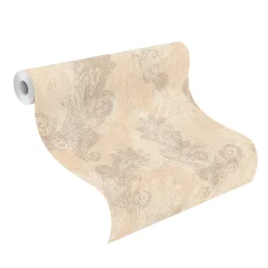 Rasch Vliestapete Paisley Beige Grau Metallic 746433