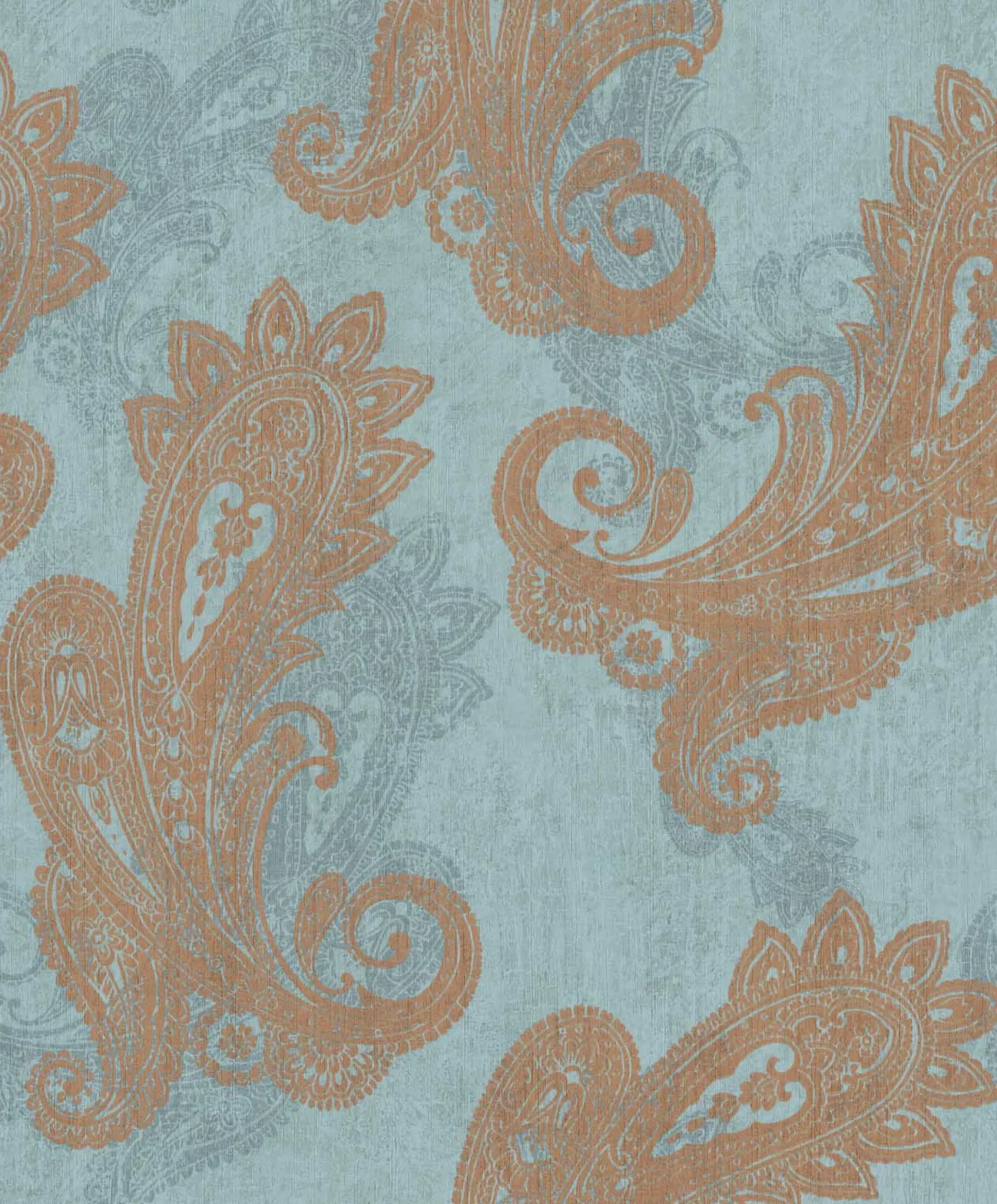 Rasch Vliestapete Paisley Blau Bronze Metallic 746440