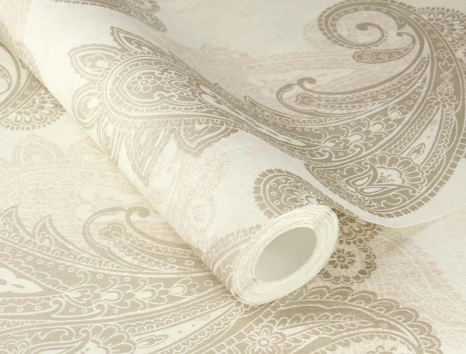Rasch Vliestapete Paisley Weiß Silber Metallic 746419
