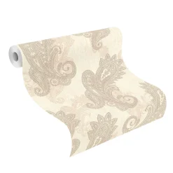 Rasch Vliestapete Paisley Weiß Silber Metallic 746419