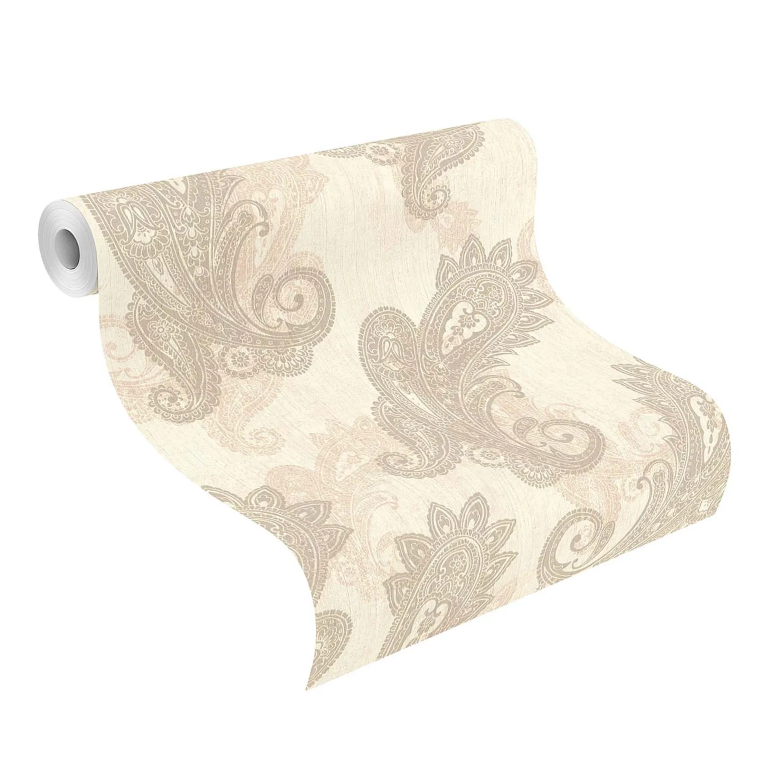 Rasch Vliestapete Paisley Weiß Silber Metallic 746419
