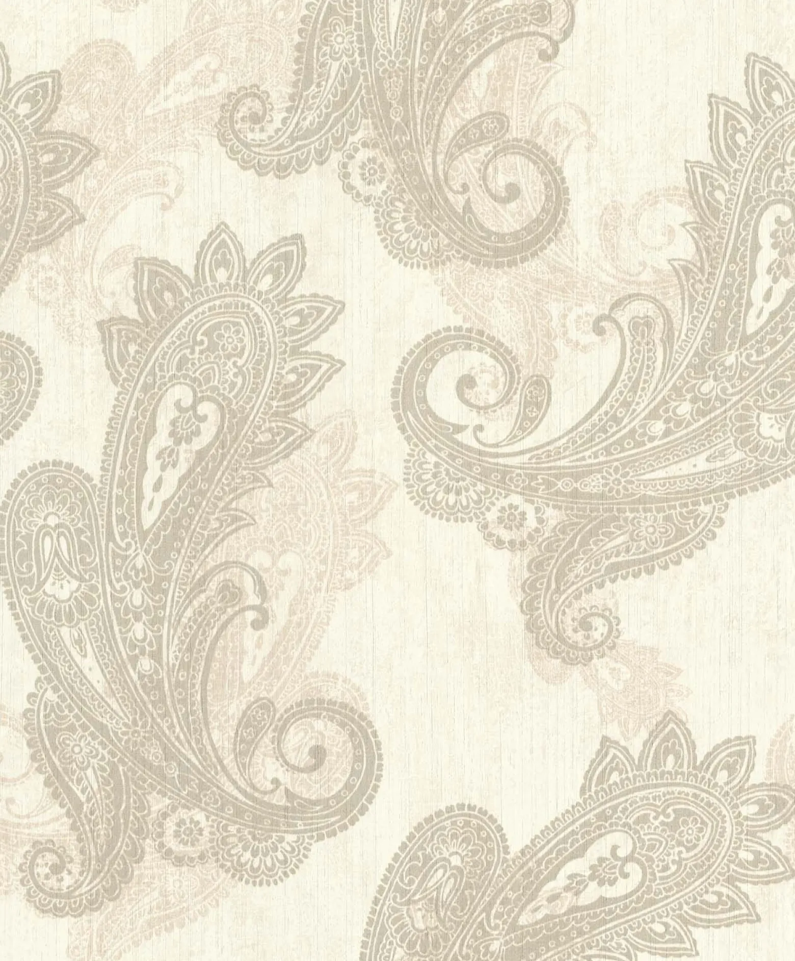 Rasch Vliestapete Paisley Weiß Silber Metallic 746419