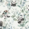 Rasch Vliestapete Pandas Blätter Weiß Schwarz 301144