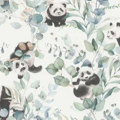 Rasch Vliestapete Pandas Blätter Weiß Schwarz 301144