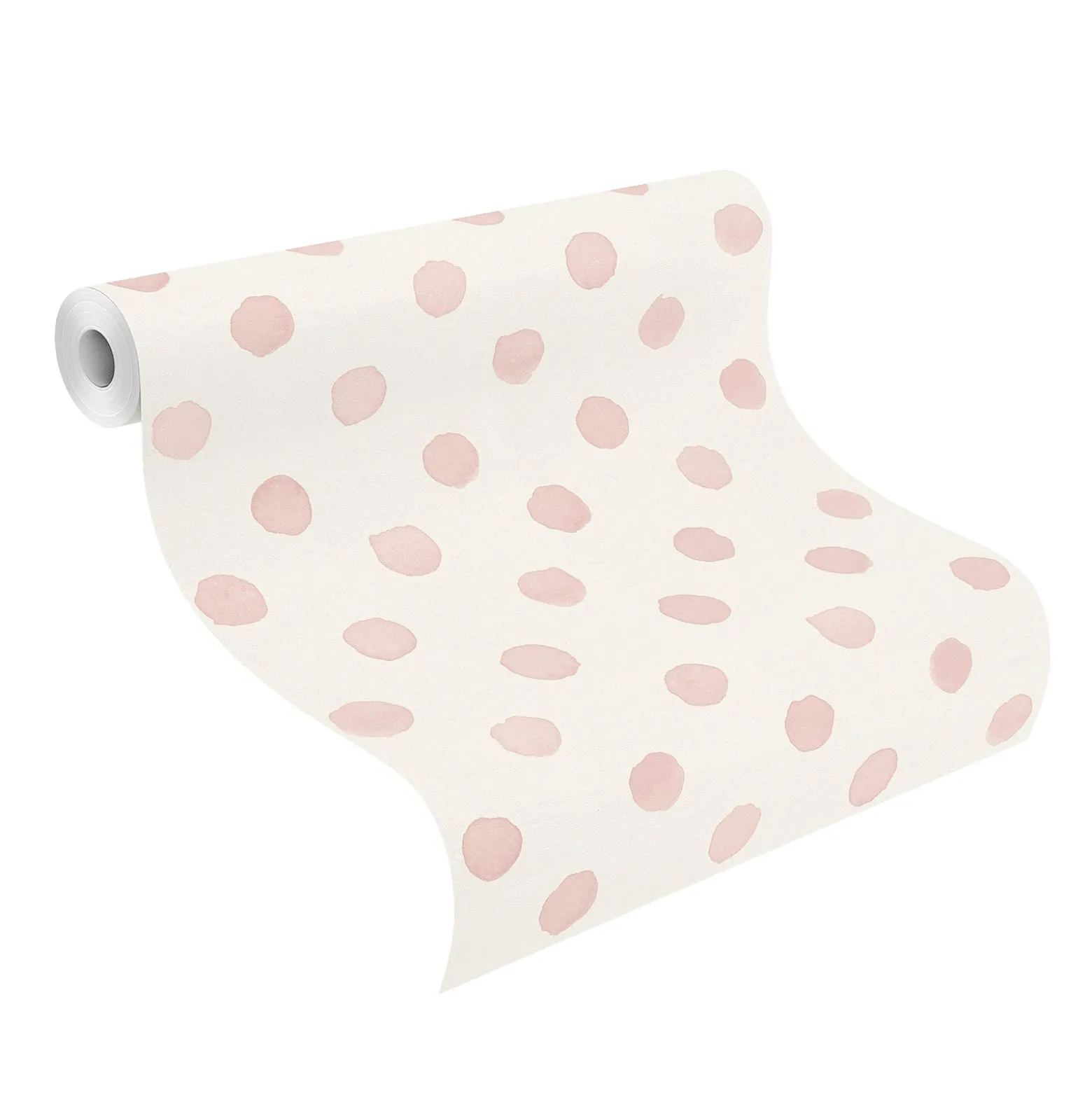 Rasch Vliestapete Punkte Aquarell Weiß Rosa 252019