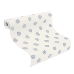 Rasch Vliestapete Punkte Aquarell Weiß Blau 252033