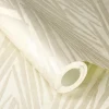 Rasch Vliestapete Striche 3D-Optik Creme Metallic 608328