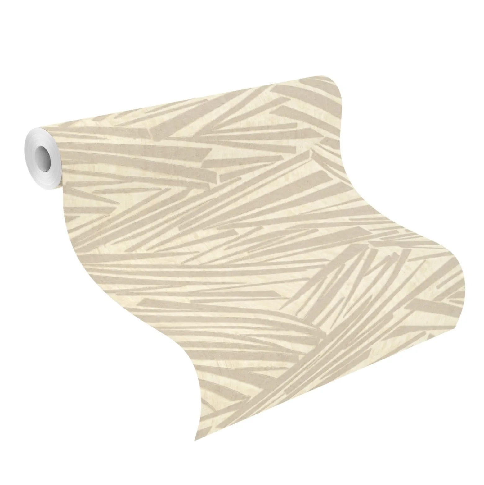 Rasch Vliestapete Striche 3D-Optik Beige Metallic 608335
