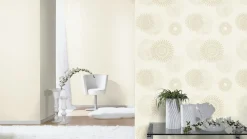 Rasch Vliestapete Textil Look Beige Silber 651126