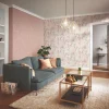 Rasch Vliestapete Textil Look Rosa Beige Silber 507096