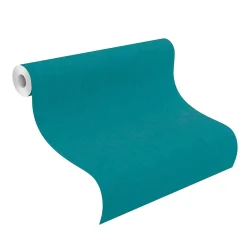 Rasch Vliestapete Textil Optik Uni Blau 746167
