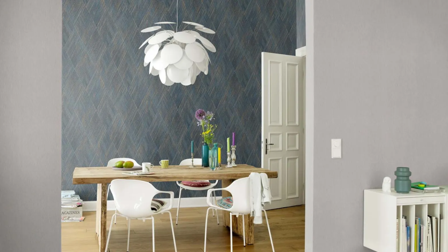Rasch Vliestapete Textil Optik Grau Silber 844375
