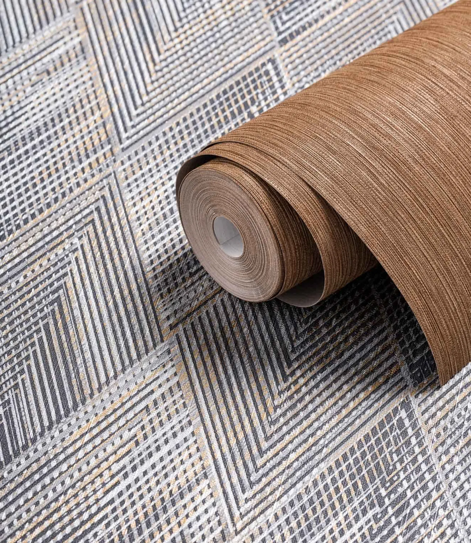 Rasch Vliestapete Textil Optik Braun Kupfer 844405