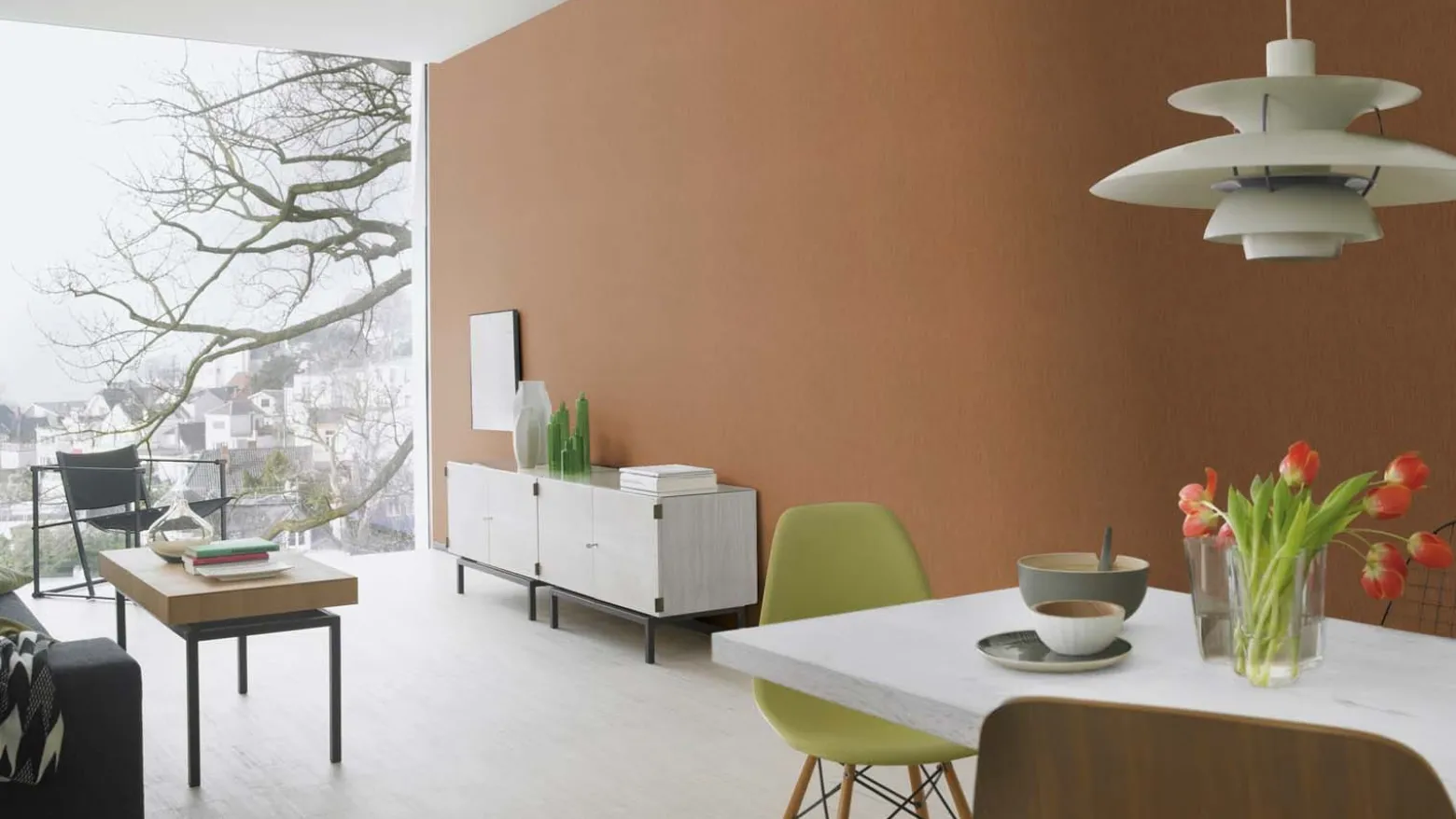 Rasch Vliestapete Textil Optik Braun Kupfer 844405
