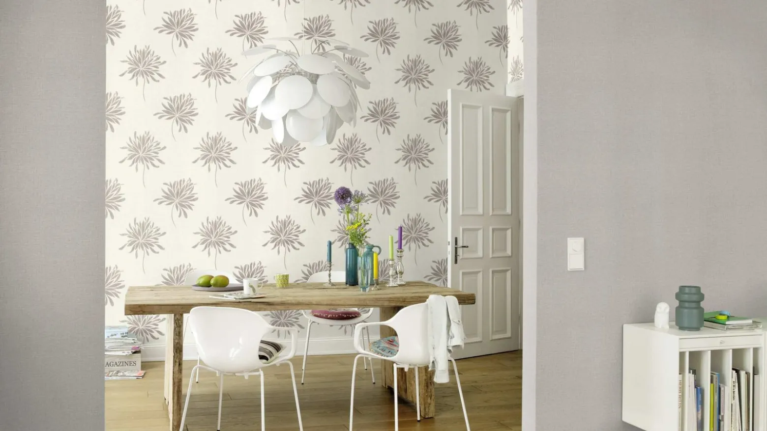 Rasch Vliestapete Textil Uni silber 649147