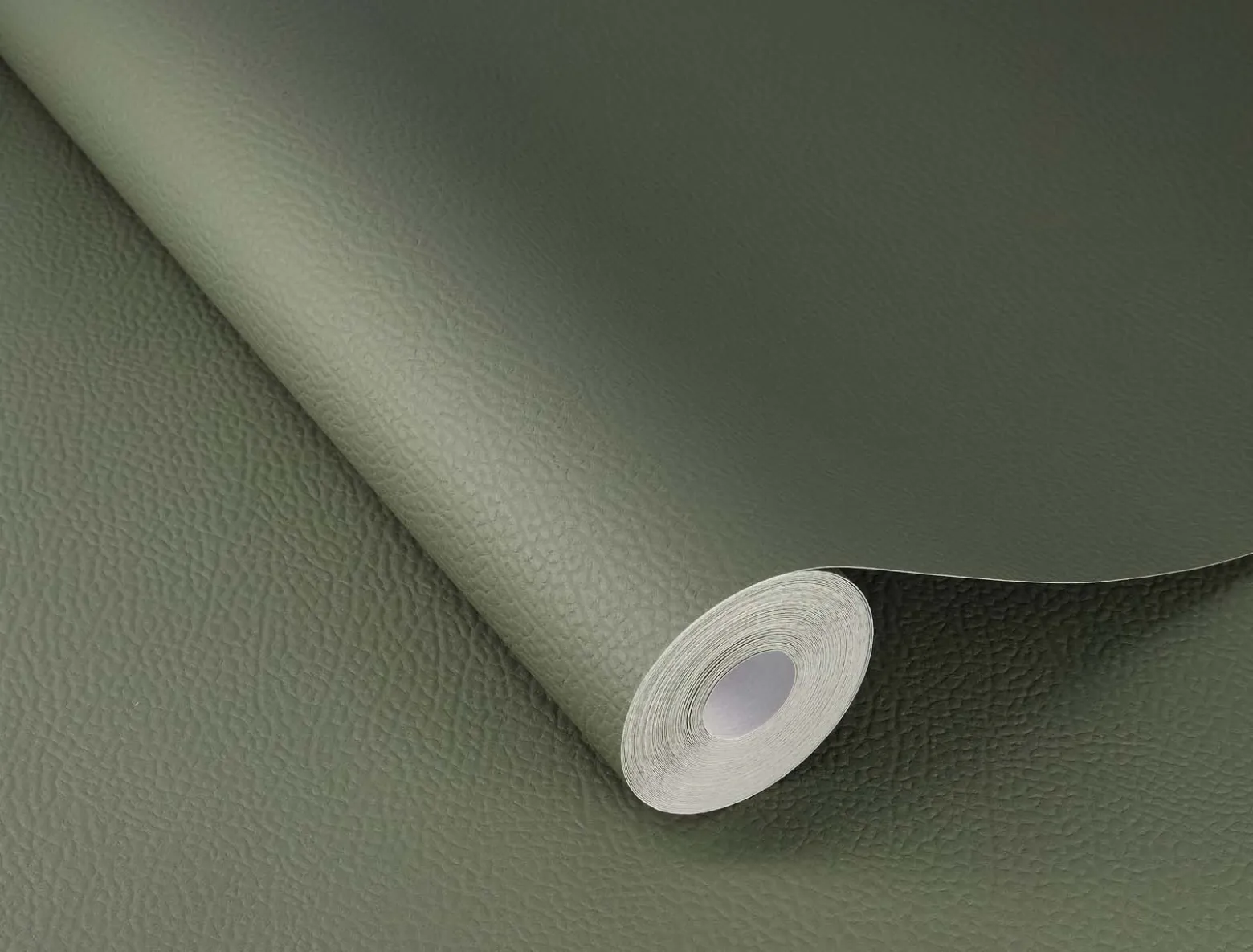Rasch Vliestapete Uni Leder Optik Grün 752687