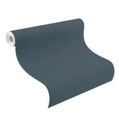 Rasch Vliestapete Uni Leder Optik Blau 752670