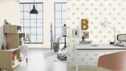 Rasch Vliestapete Uni Stoff Optik Creme Beige 252804