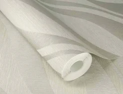 Rasch Vliestapete Wellen Creme Silber Metallic 608021