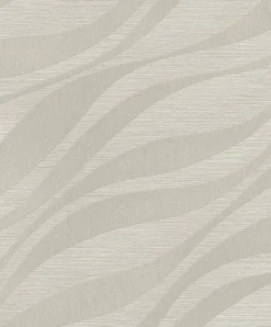 Rasch Vliestapete Wellen Creme Silber Metallic 608021