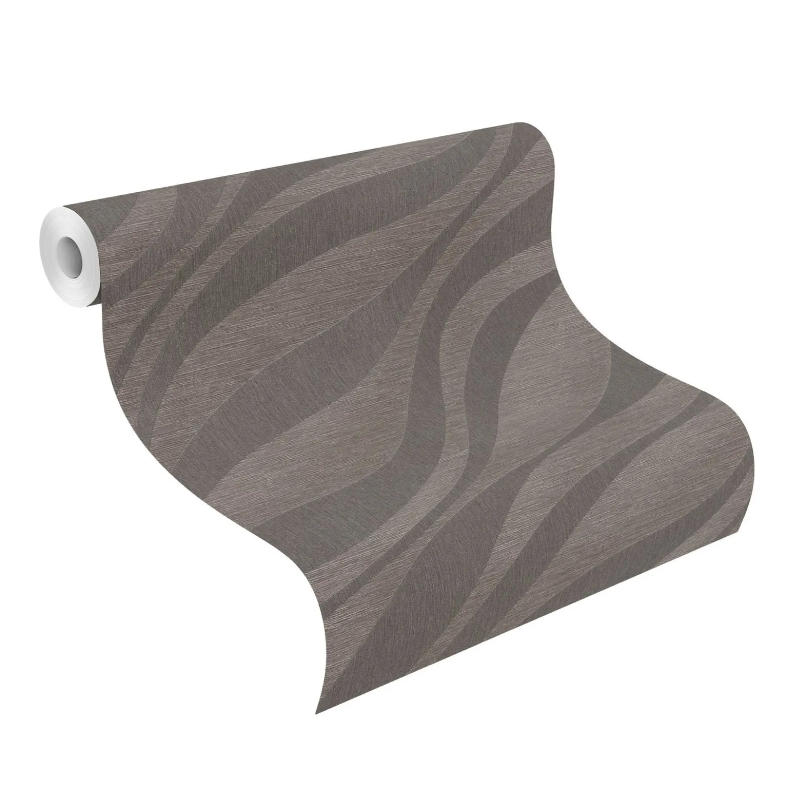 Rasch Vliestapete Wellen Grau Braun Metallic 608007