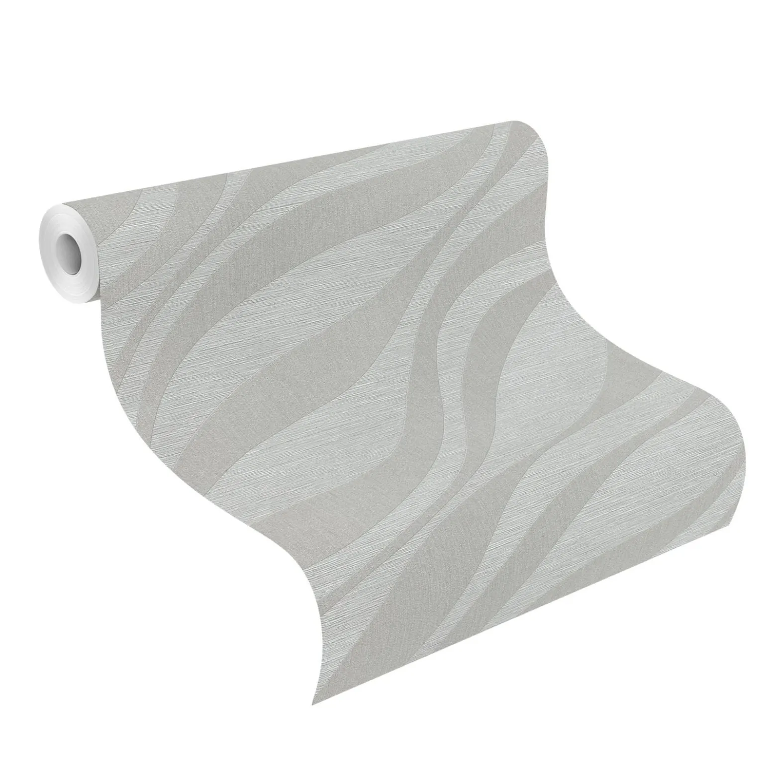 Rasch Vliestapete Wellen Muster Silber Metallic 608069
