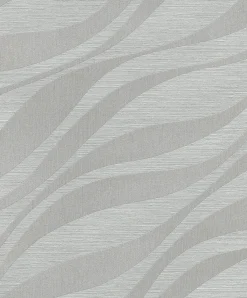 Rasch Vliestapete Wellen Muster Silber Metallic 608069