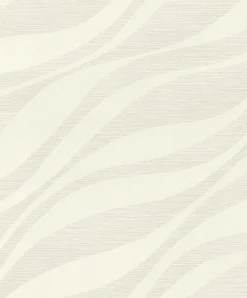 Rasch Vliestapete Wellen Muster Creme Metallic 608014