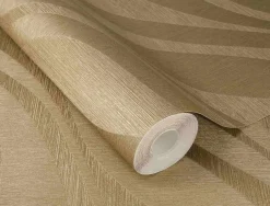 Rasch Vliestapete Wellen Muster Gold Metallic 608052