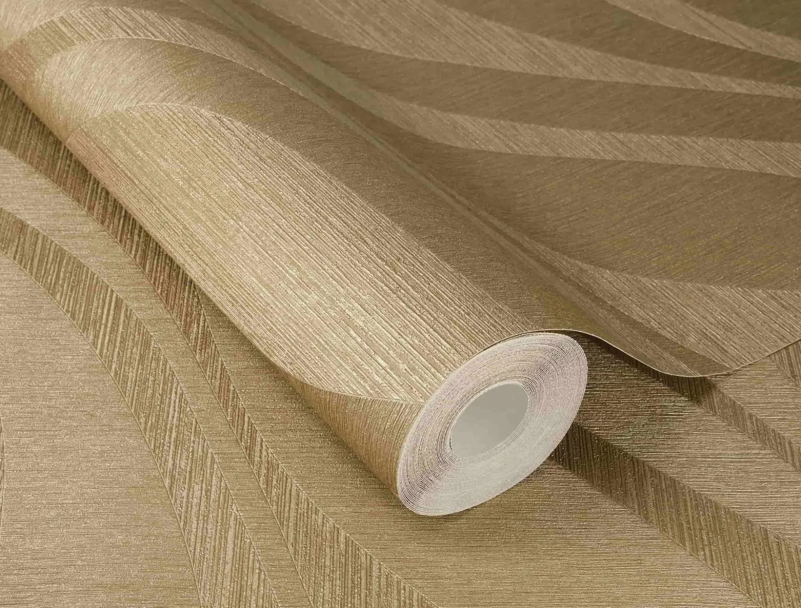 Rasch Vliestapete Wellen Muster Gold Metallic 608052