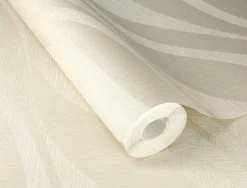 Rasch Vliestapete Wellen Muster Beige Metallic 608038