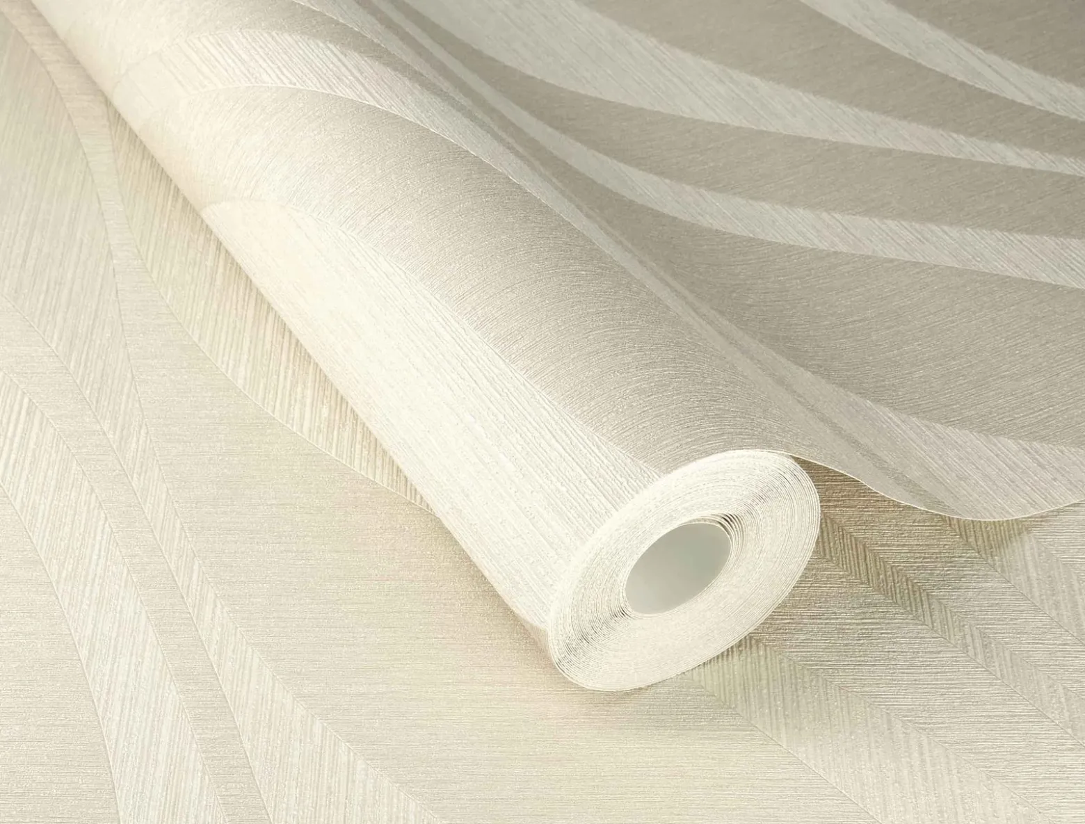 Rasch Vliestapete Wellen Muster Beige Metallic 608038