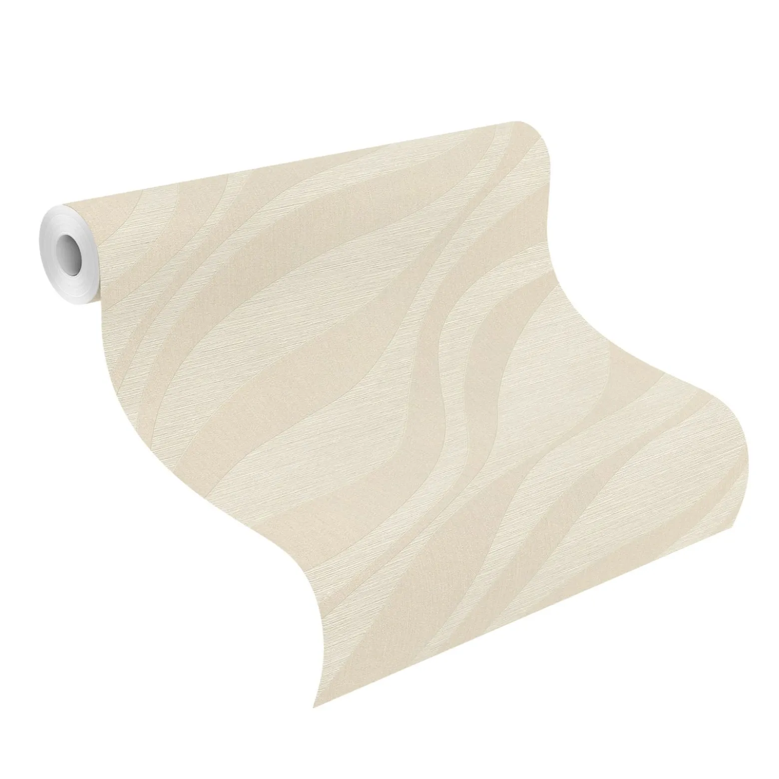 Rasch Vliestapete Wellen Muster Beige Metallic 608038