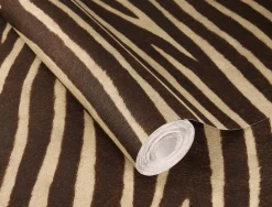 Rasch Vliestapete Zebra Streifen Beige Braun 751741