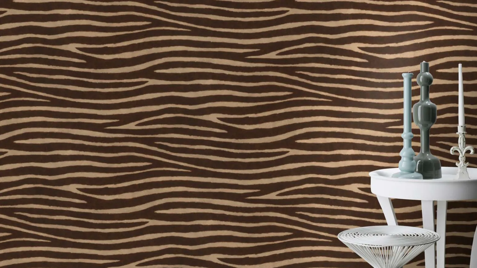 Rasch Vliestapete Zebra Streifen Beige Braun 751741