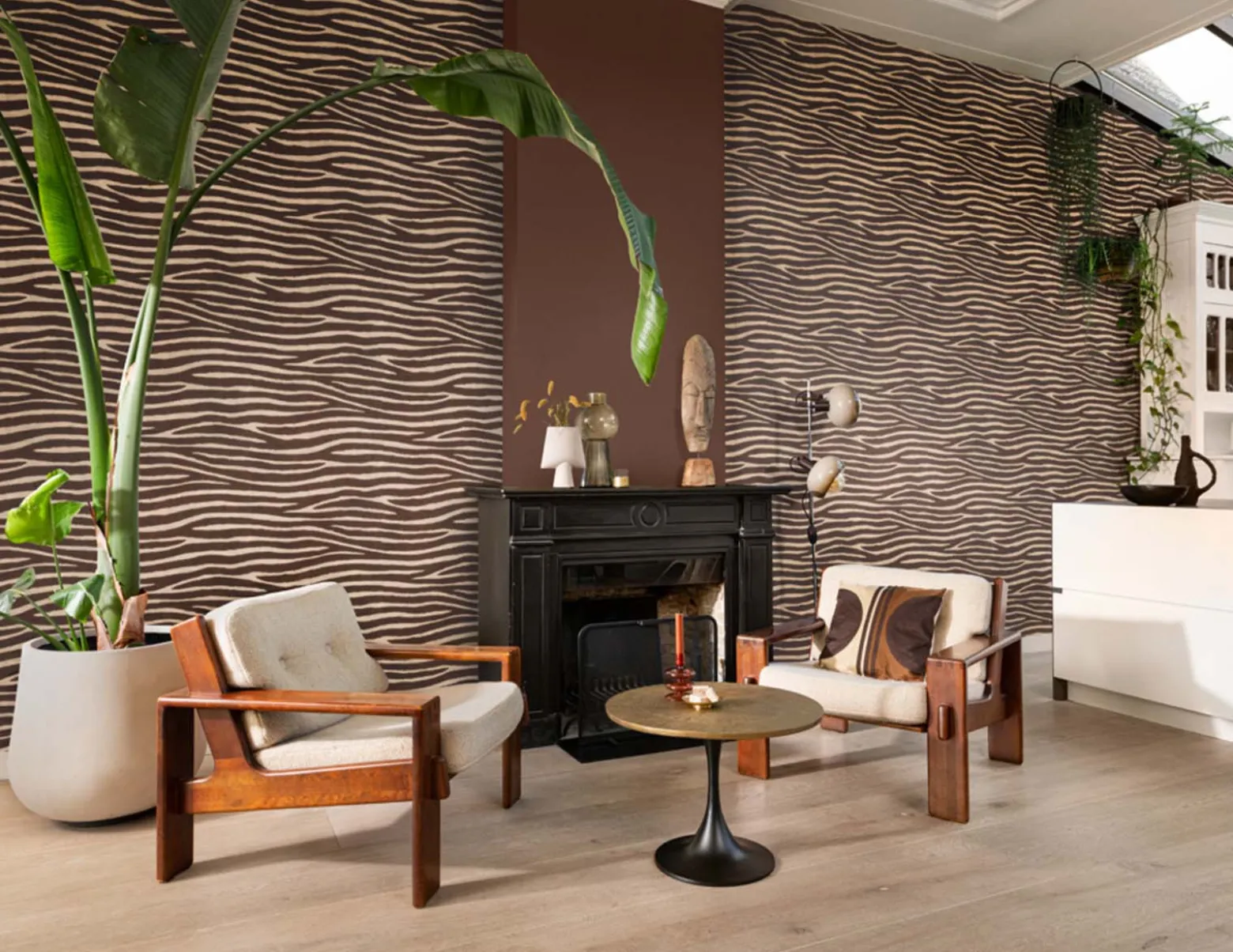 Rasch Vliestapete Zebra Streifen Beige Braun 751741