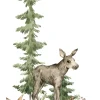 Rasch Wandbild Tiere Wald Tanne Weiß Grün Braun 364996