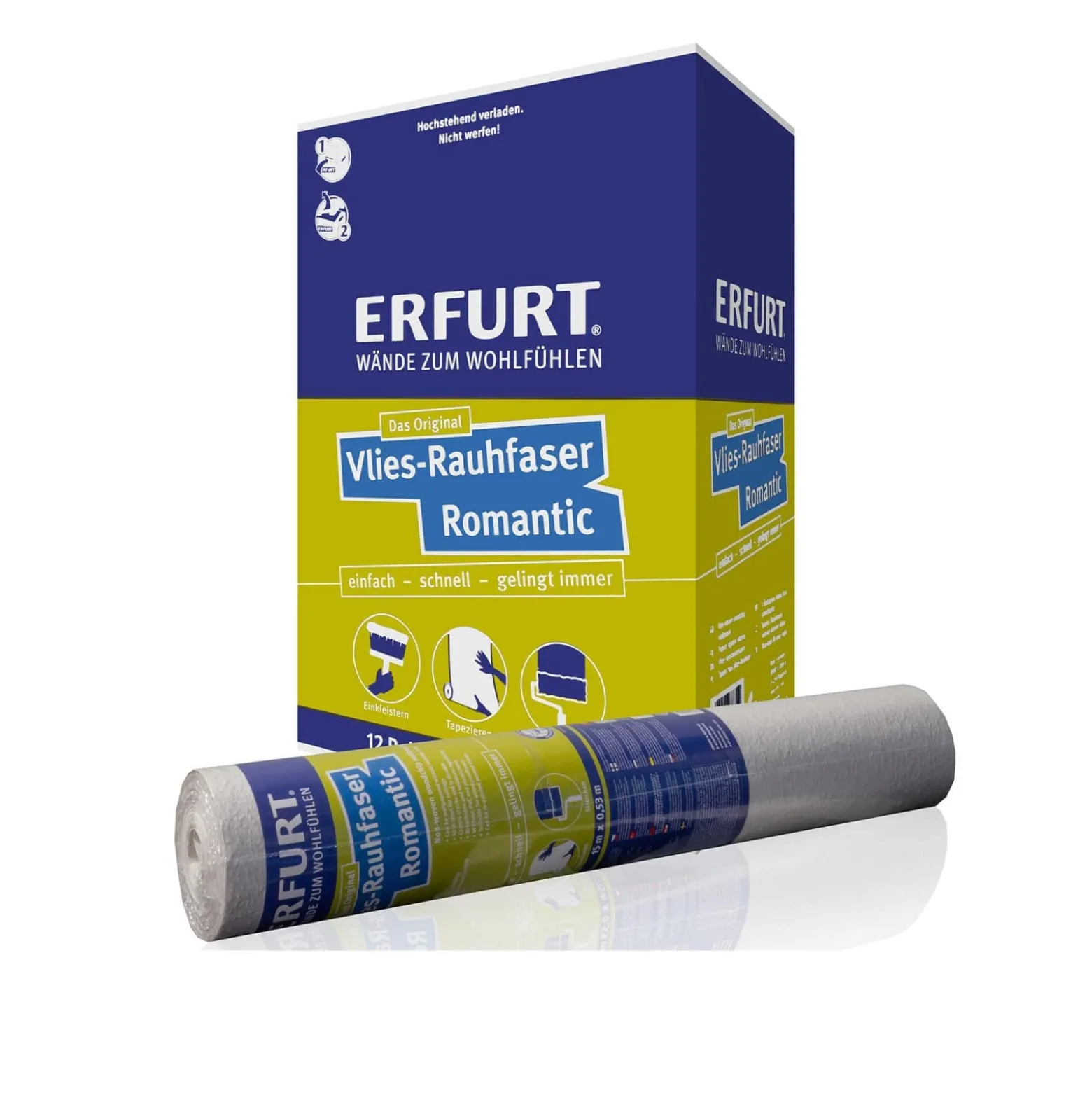 12 Rollen Erfurt Vlies Rauhfaser Romantic Tapete 95,4m²
