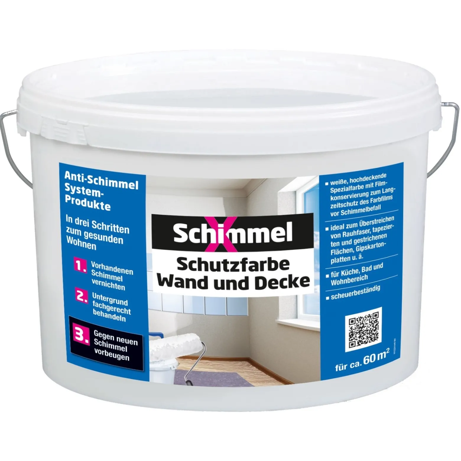 SchimmelX Schutzfarbe Wand und Decke weiß hochdeckend 10L