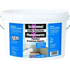 SchimmelX Weiße Innenfarbe hochdeckend Anti Pilzbefall 5L