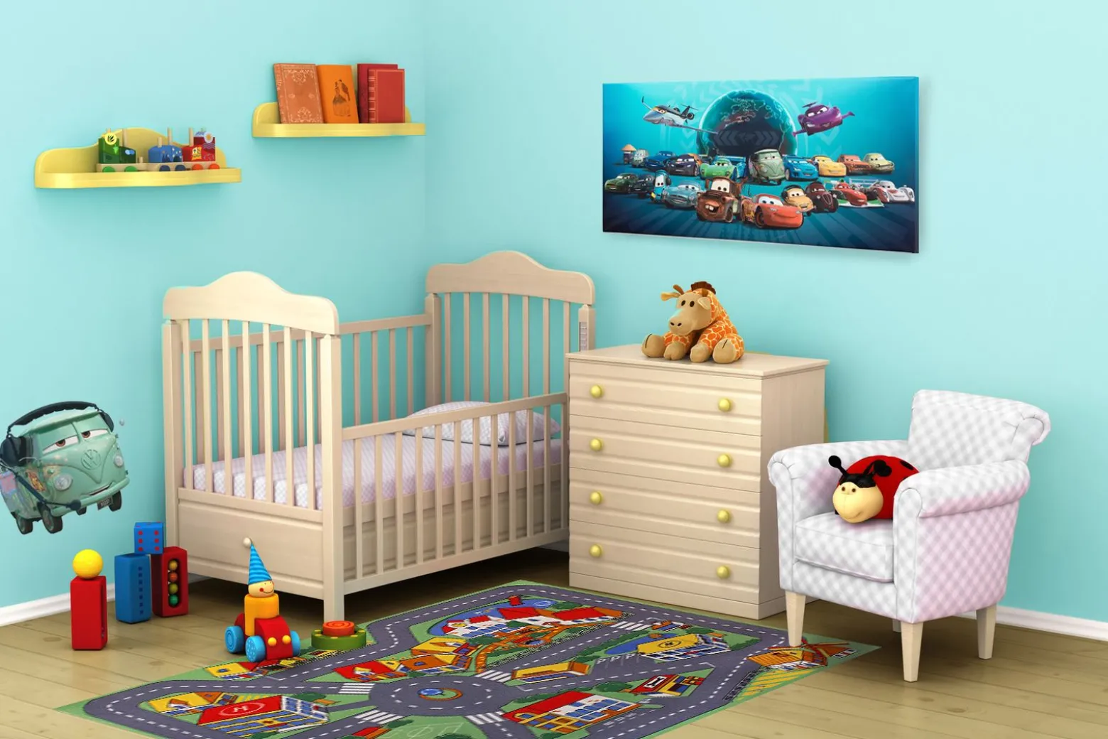 Spielteppich Crooz Straßen Teppich WASCHBAR 95x133cm