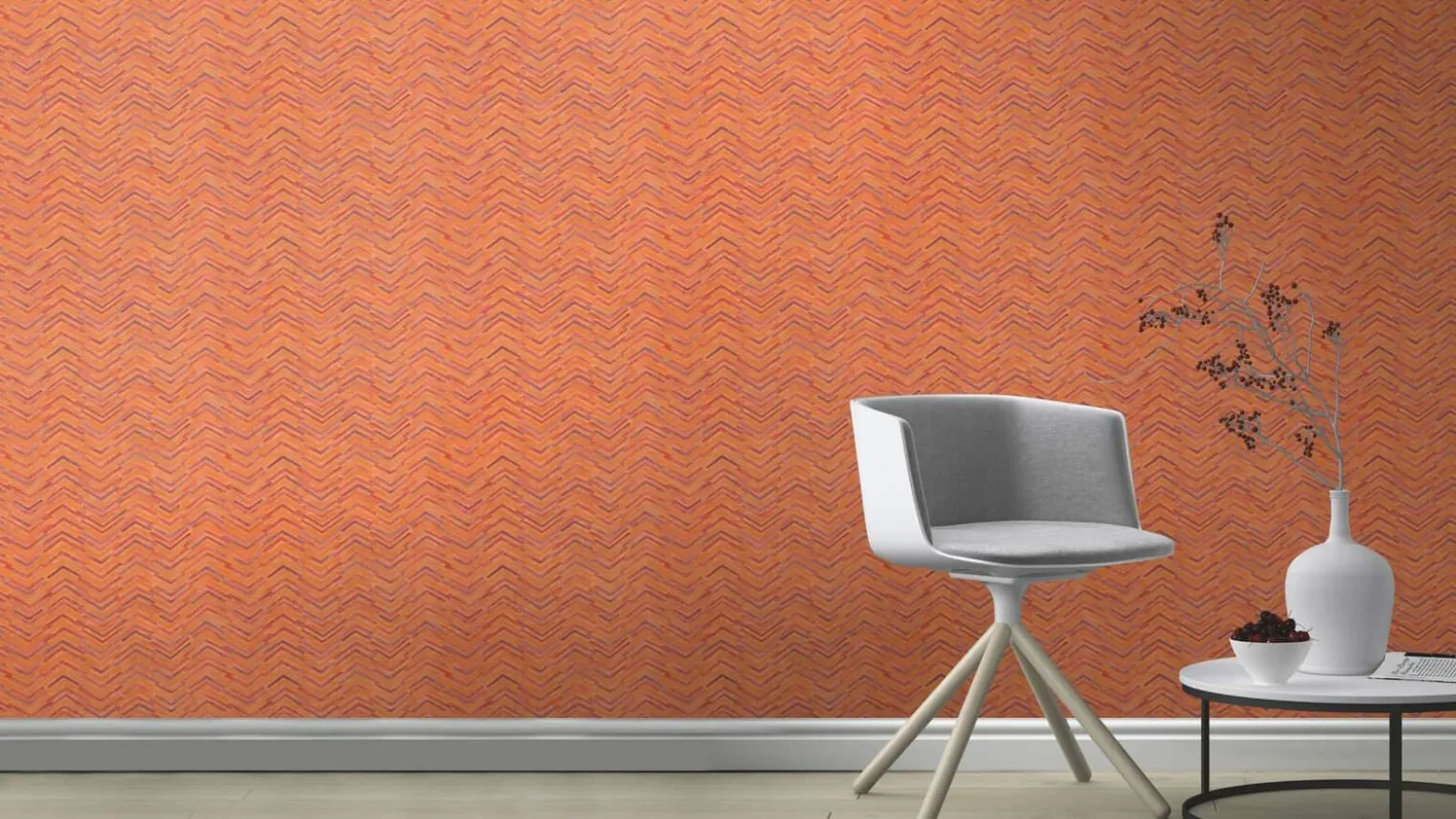 Tapete Barbara Home Zickzack Motiv Beige-Orange 560978